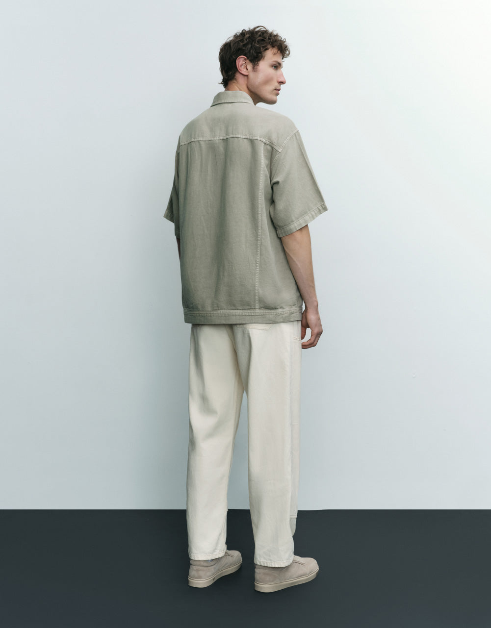 Short Sleeve Loose Denim Shirt