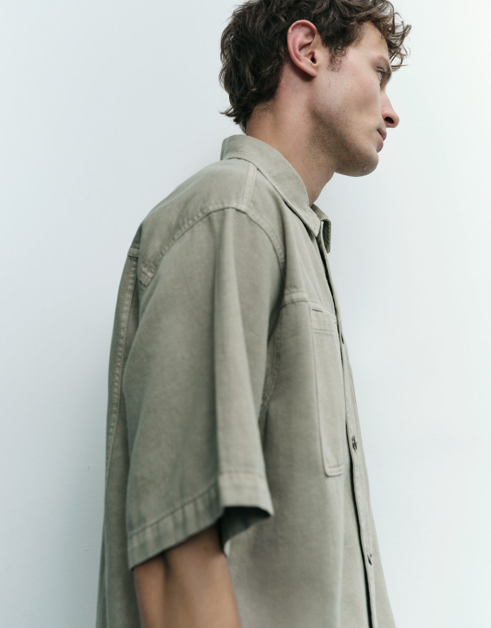 Short Sleeve Loose Denim Shirt