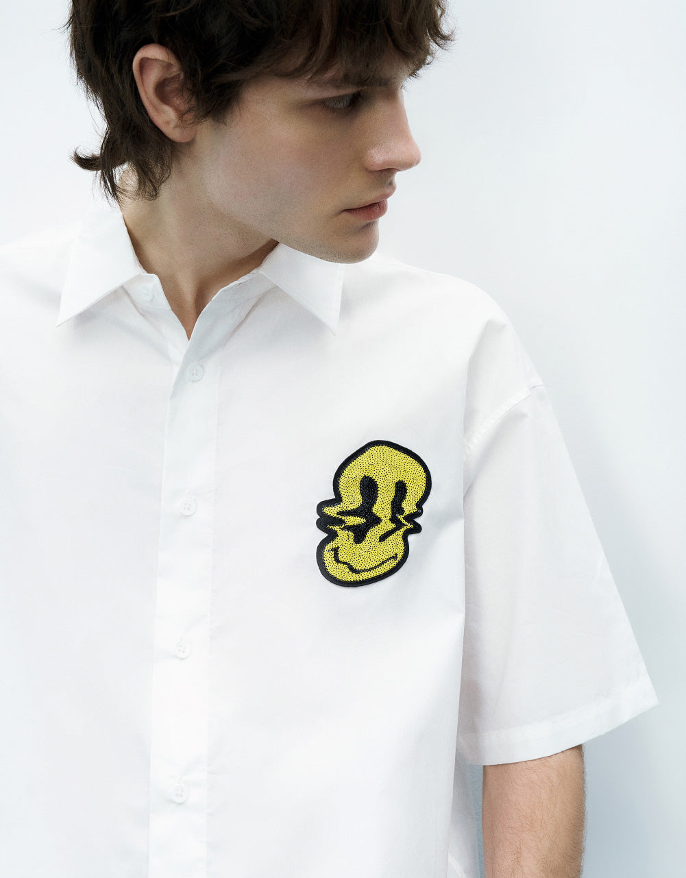 Emoji Embossed Loose Shirt