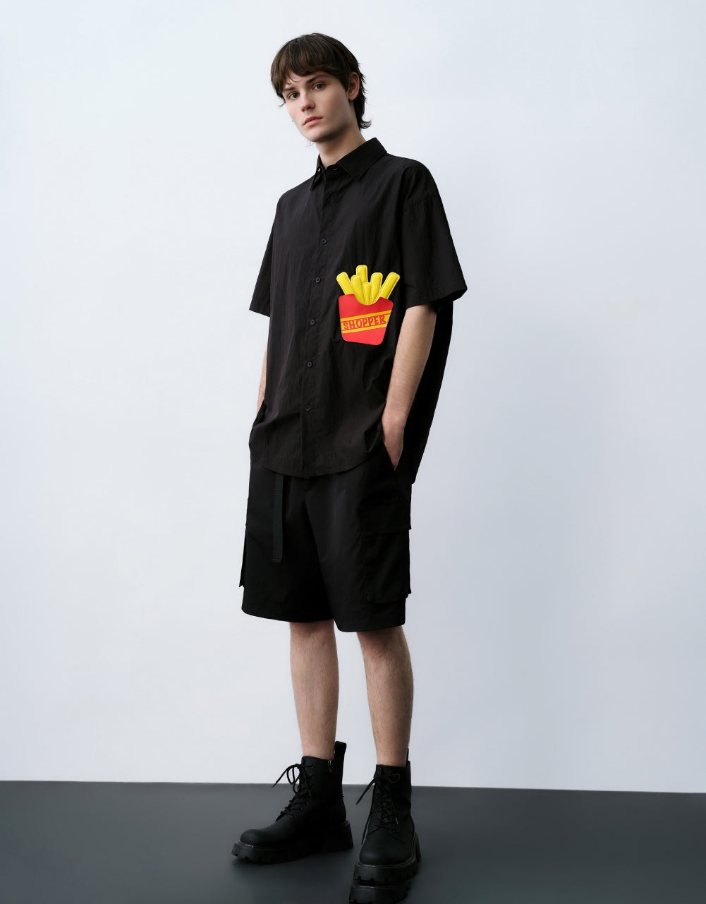 Fries Printed Oversized Shirt
