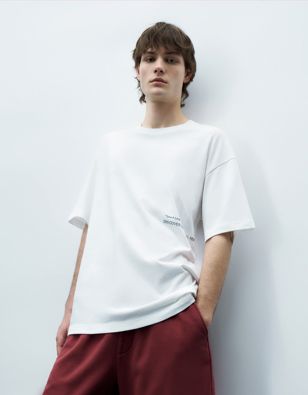 Drop Shoulder Sleeve Crew Neck T-Shirt
