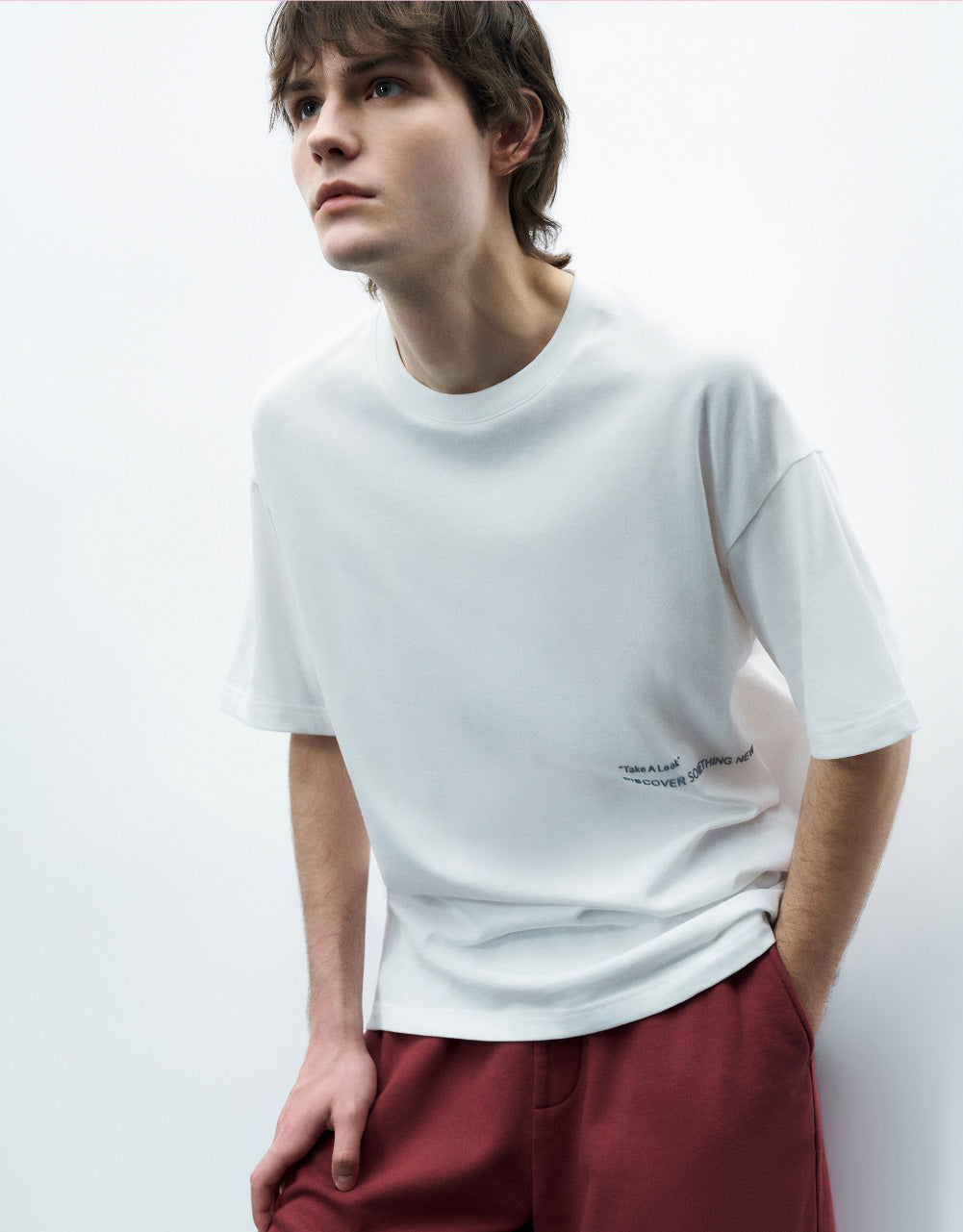 Drop Shoulder Sleeve Crew Neck T-Shirt