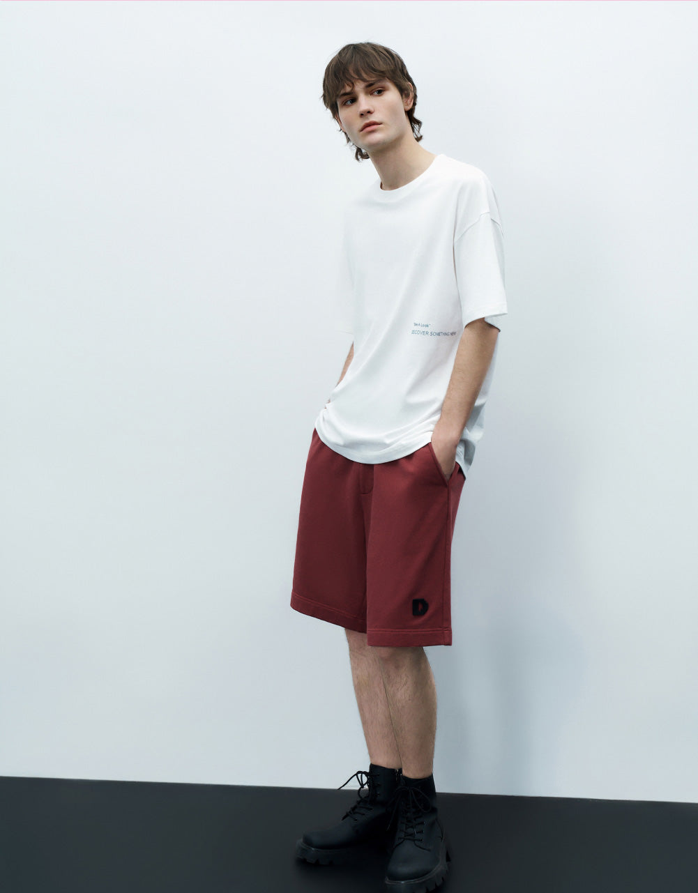 Drop Shoulder Sleeve Crew Neck T-Shirt