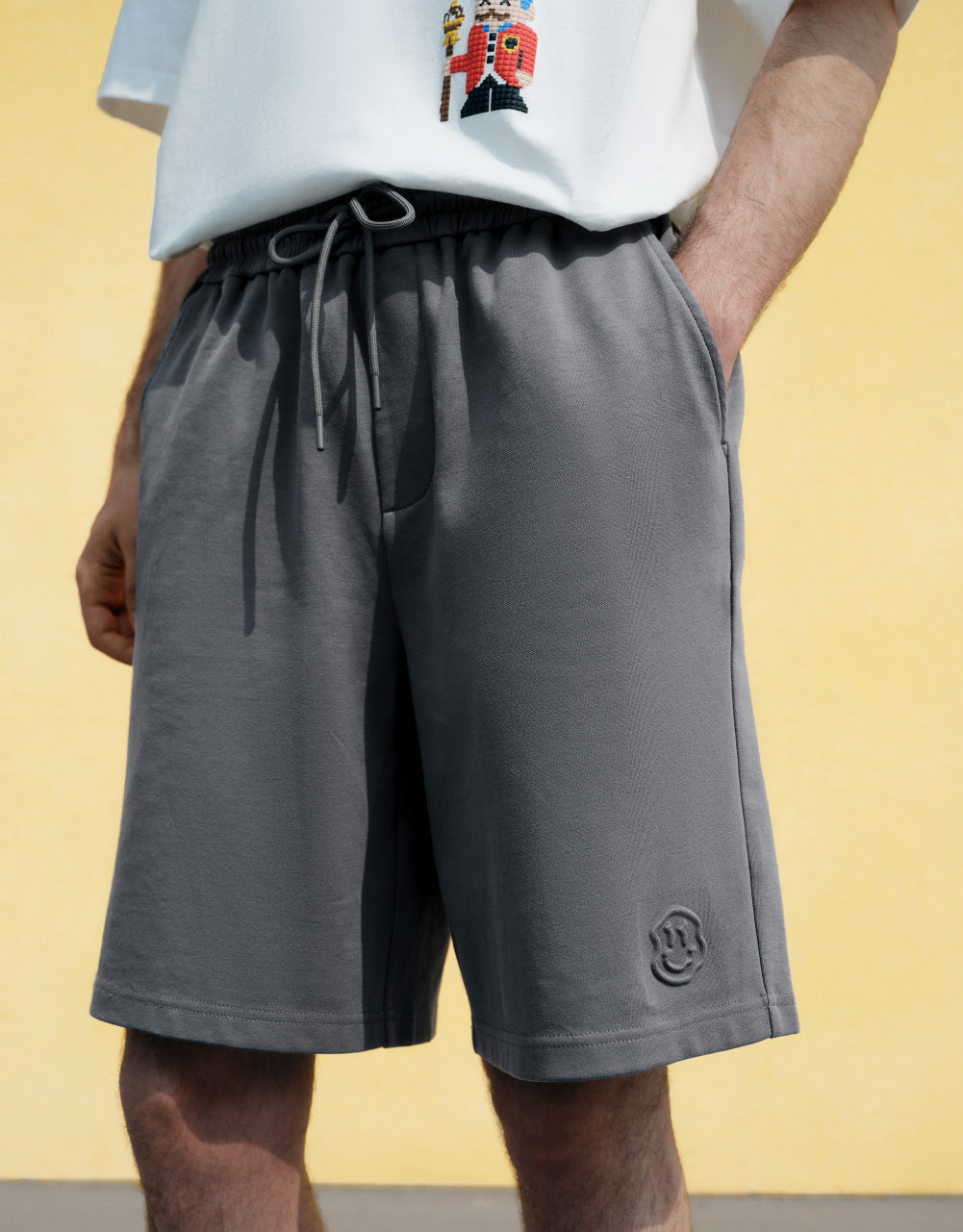 Drawstring Waist Knitted Shorts