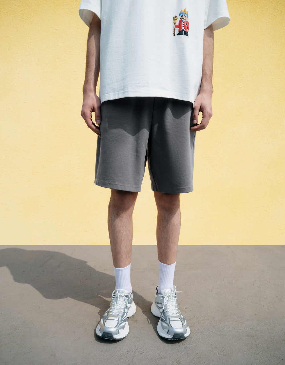 Drawstring Waist Knitted Shorts
