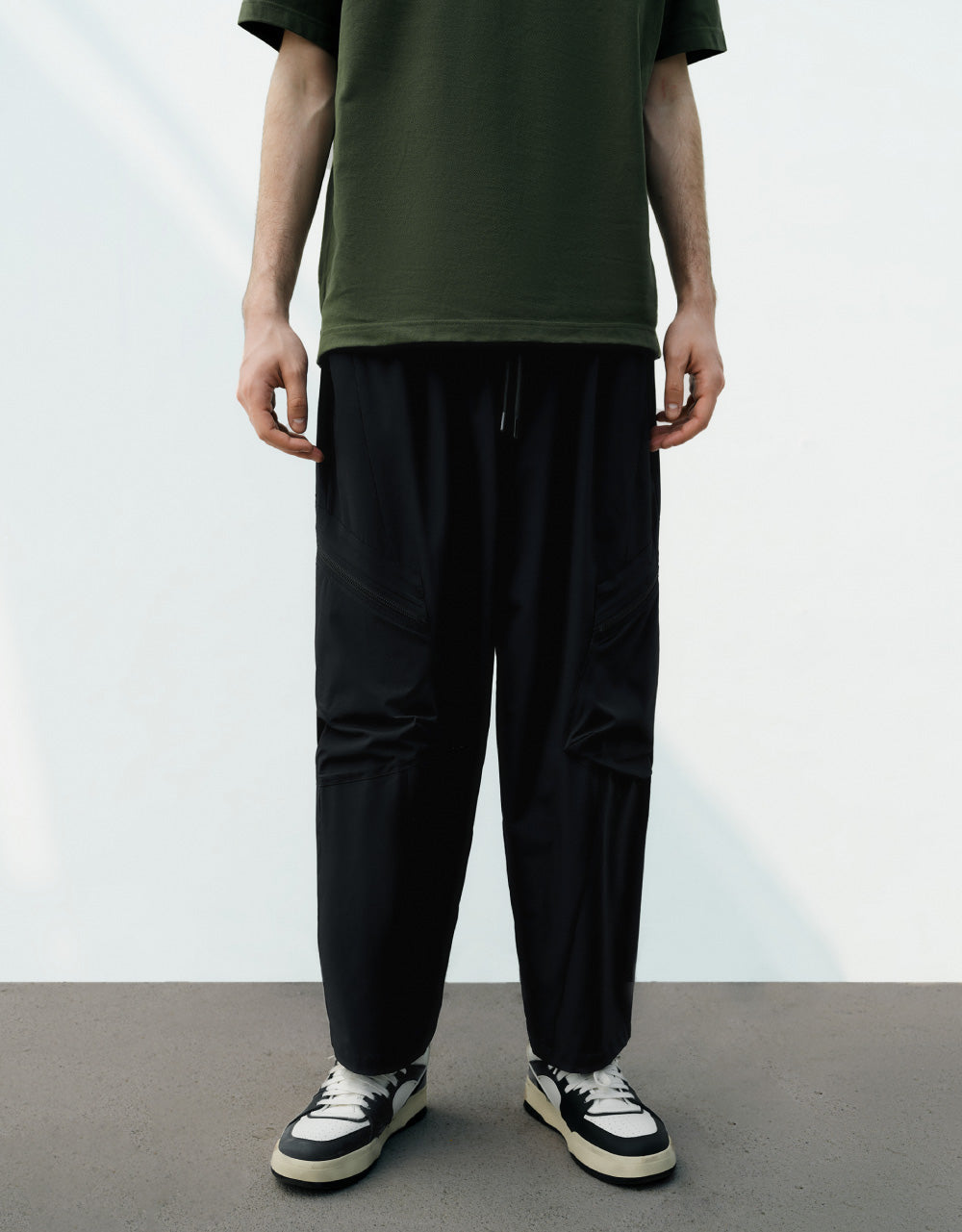Drawstring Waist Straight Pants