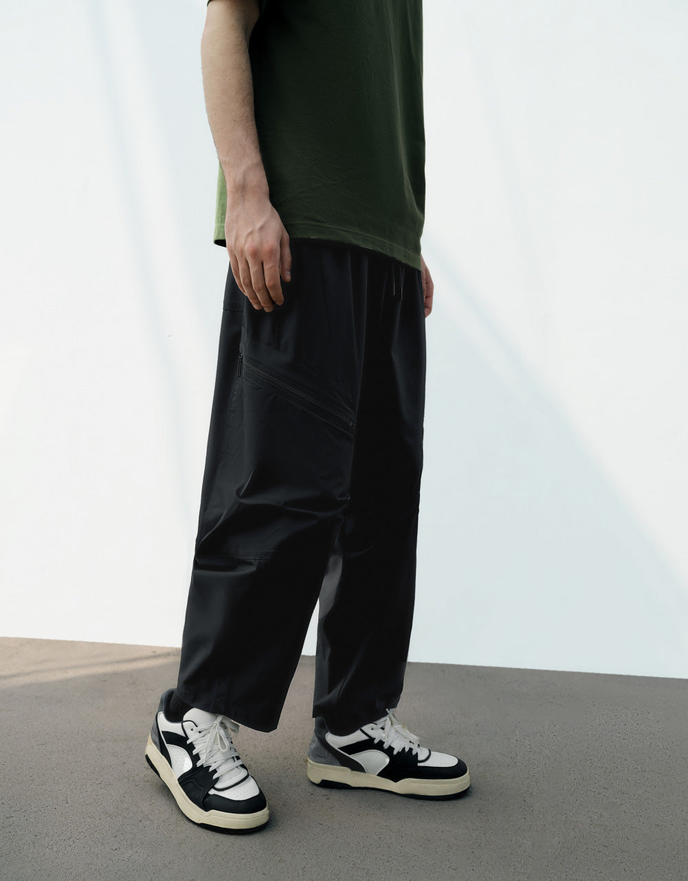 Drawstring Waist Straight Pants