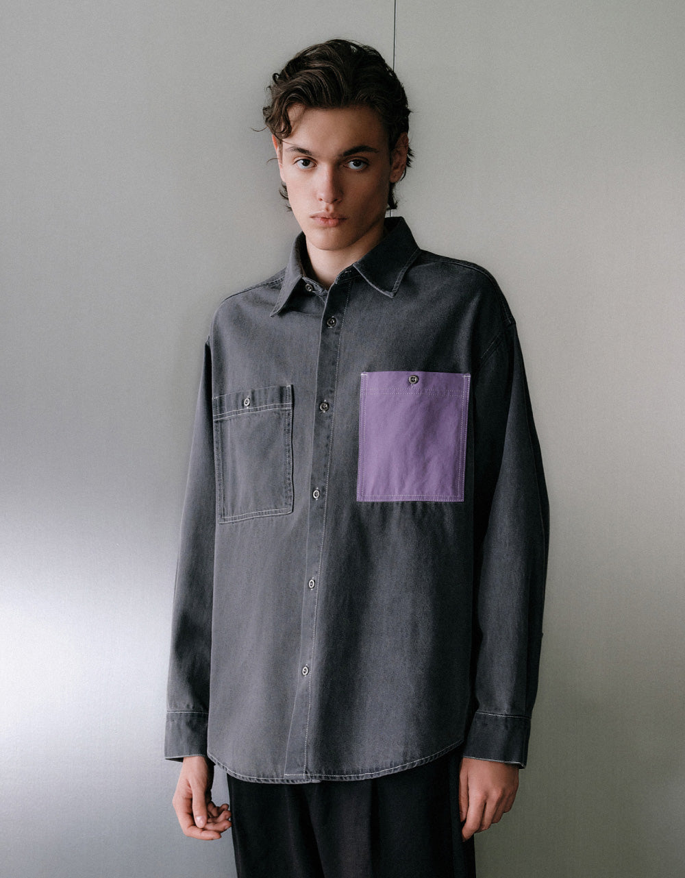 Double Pocket Detail Denim Shirt