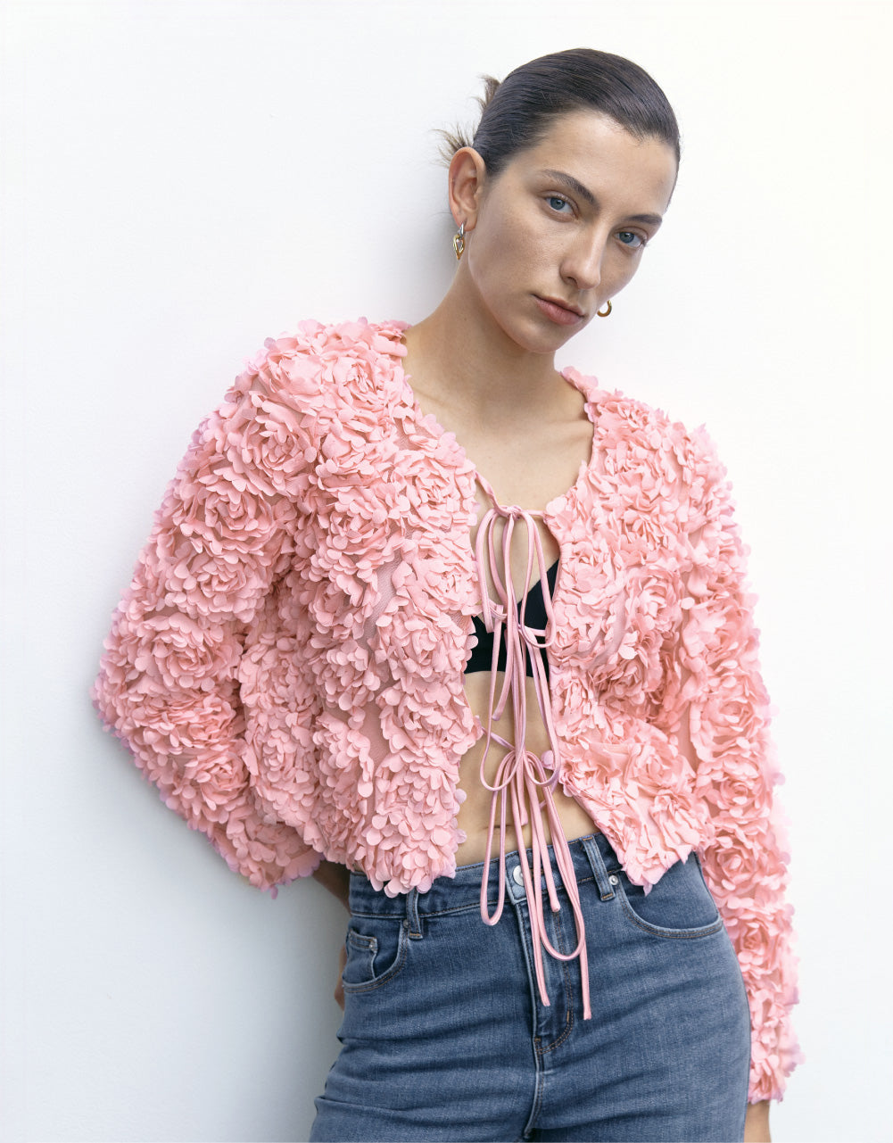 Applique Tie Front Jacket