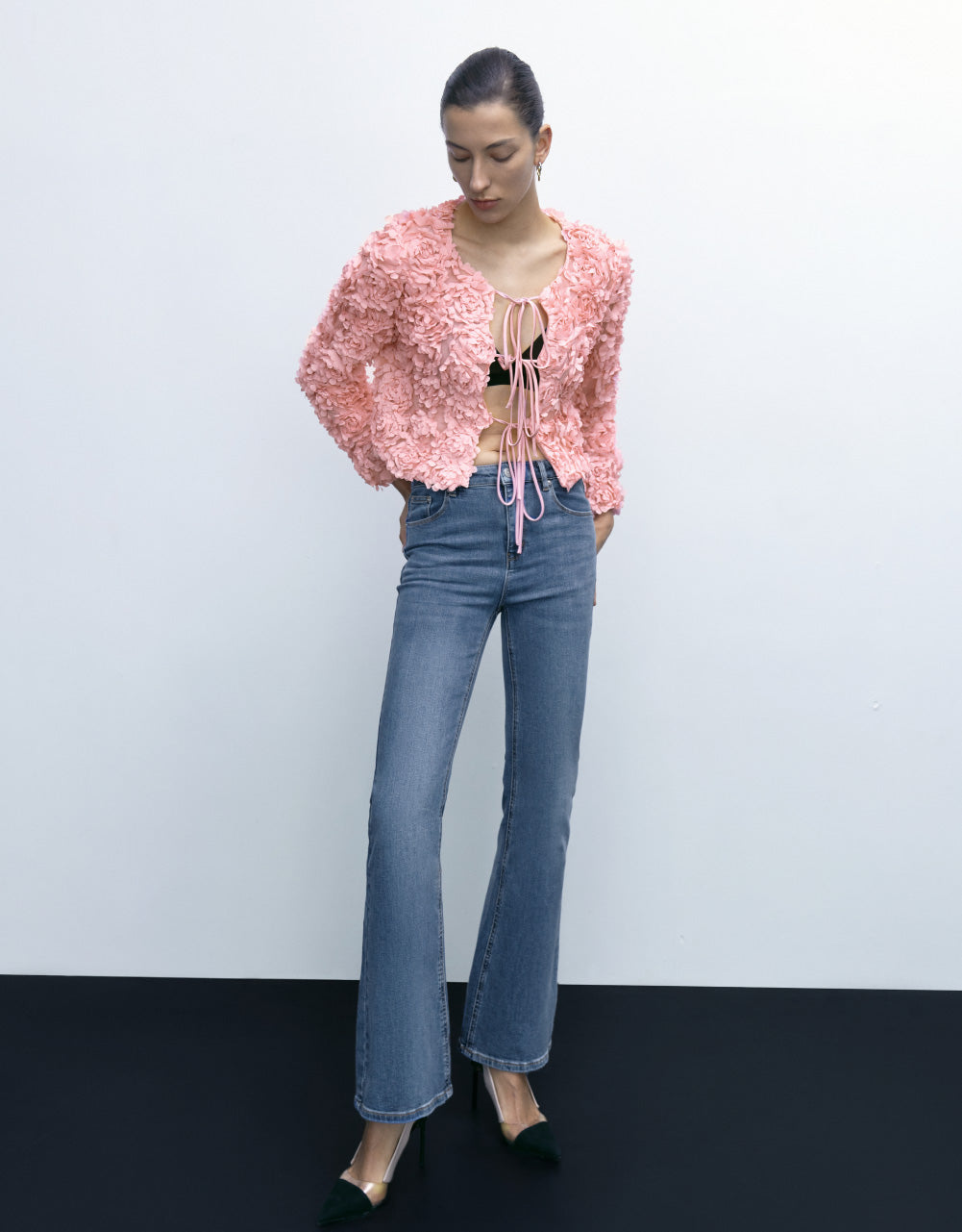 Applique Tie Front Jacket