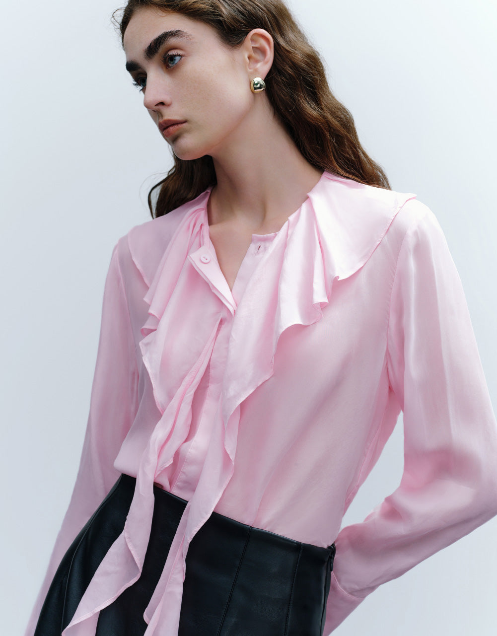 Ruffle Lapel Shirt