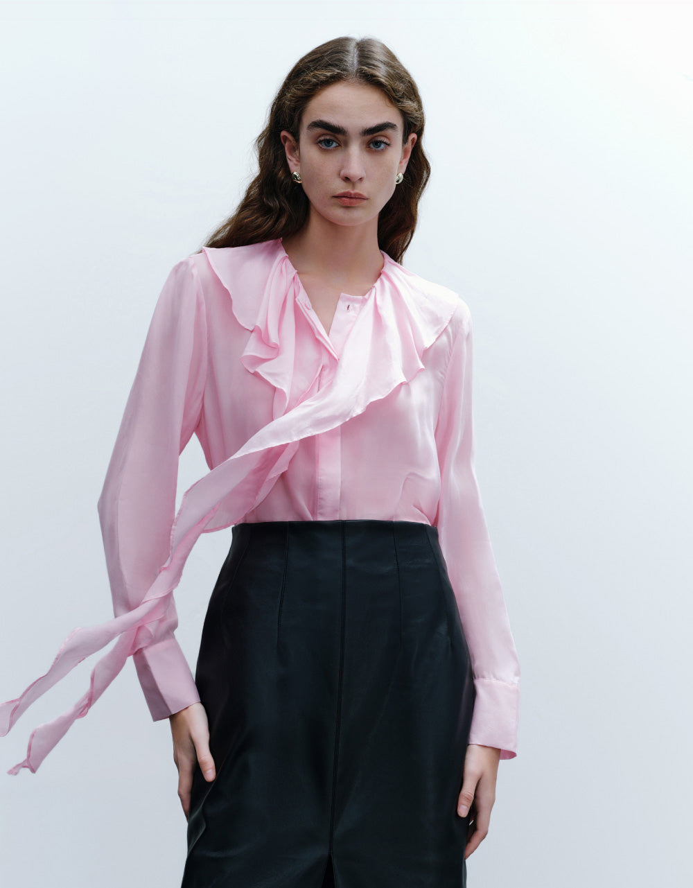 Ruffle Lapel Shirt