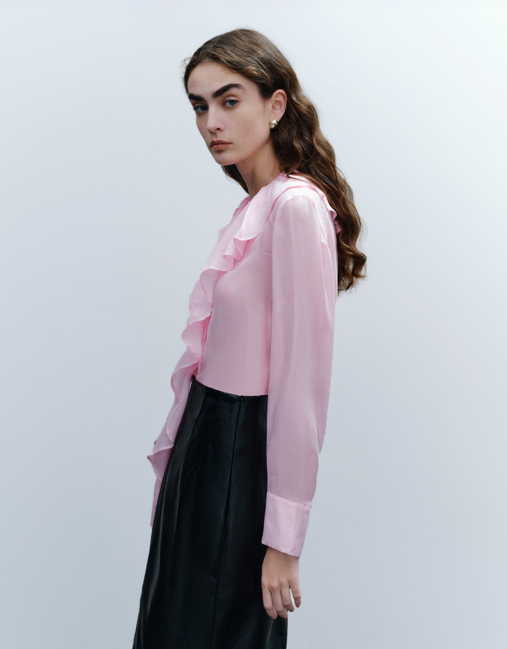Ruffle Lapel Shirt