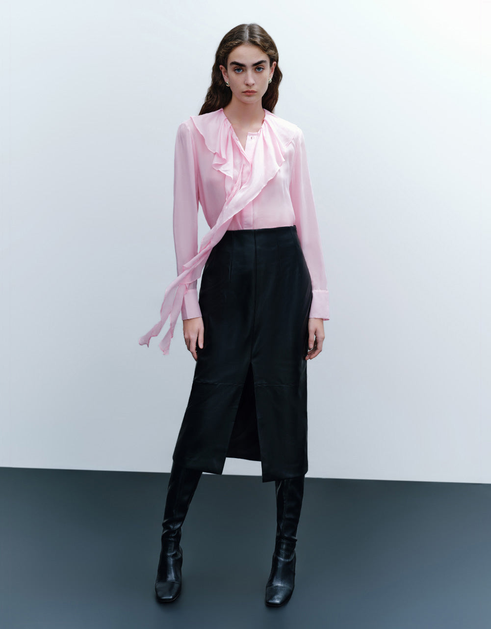 Ruffle Lapel Shirt