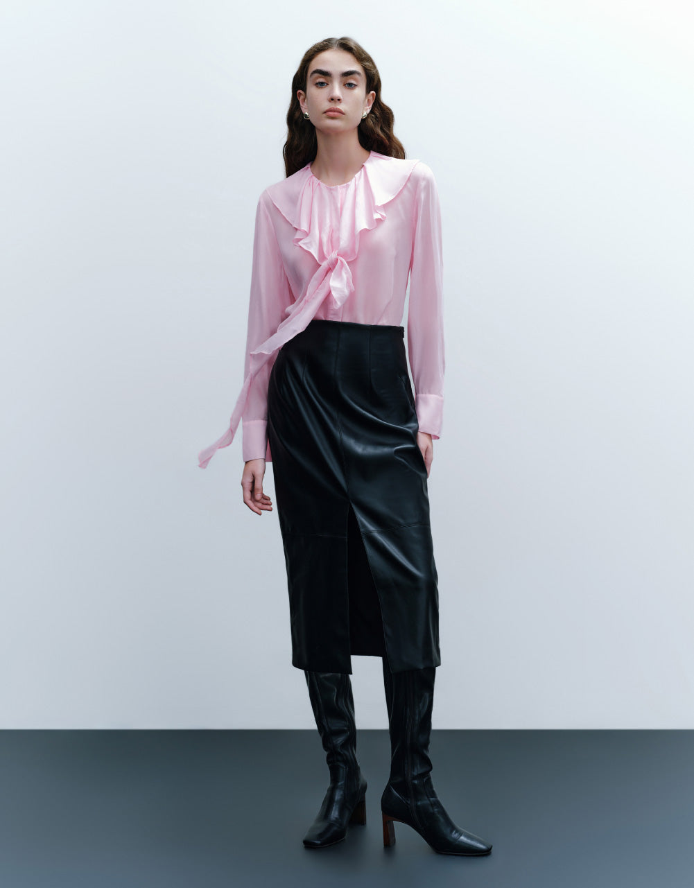 Ruffle Lapel Shirt