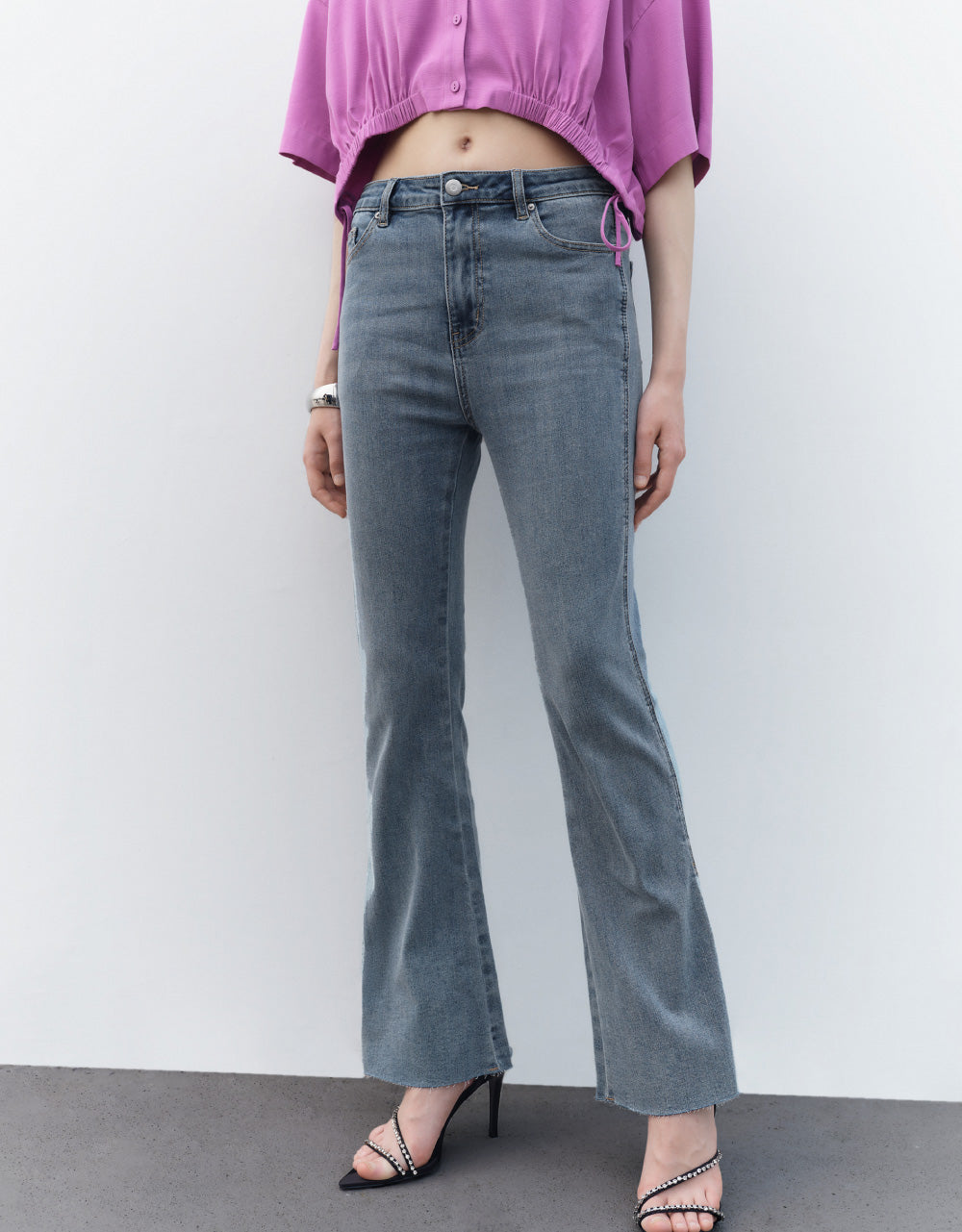 Raw Hem Flare Jeans