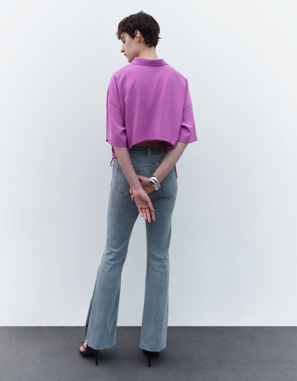 Raw Hem Flare Jeans