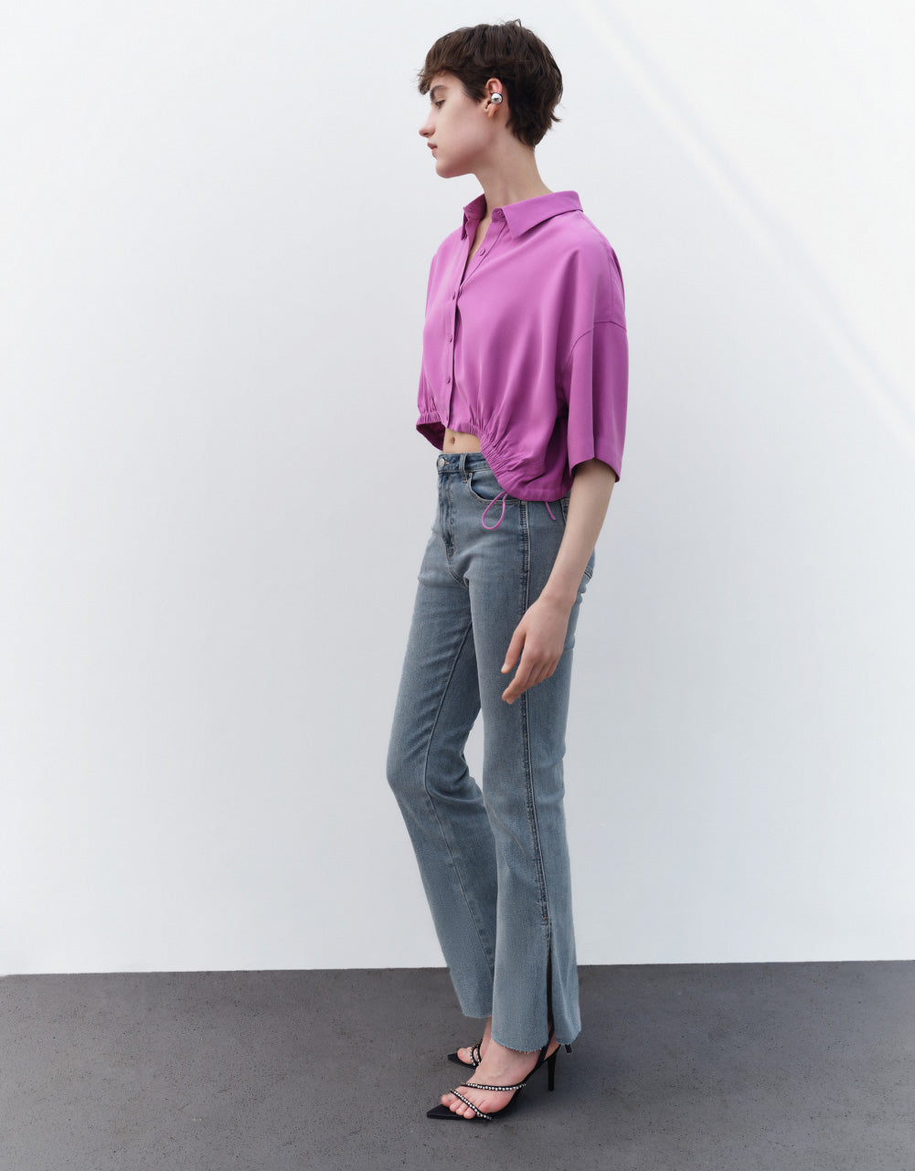 Raw Hem Flare Jeans