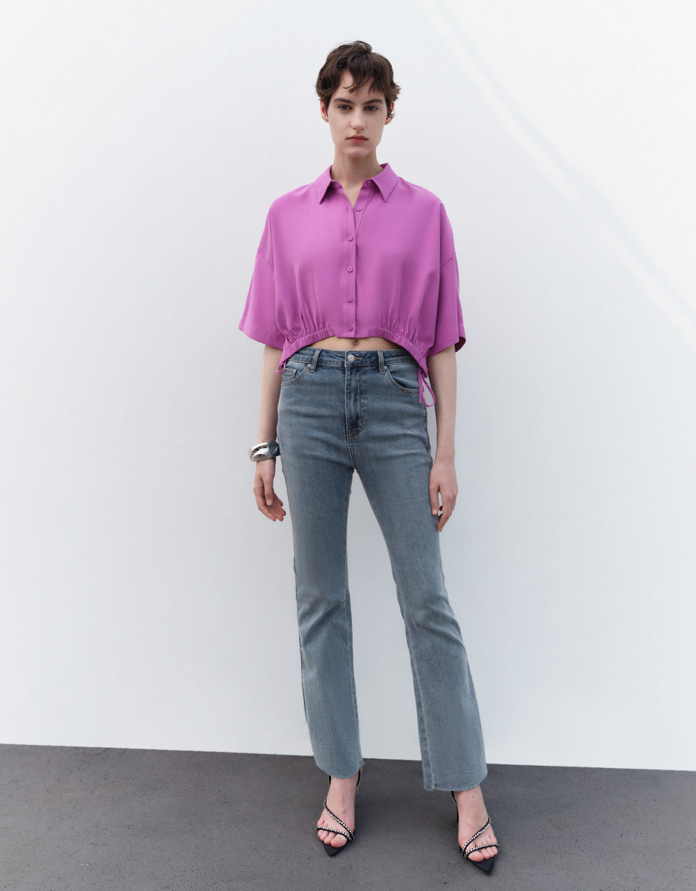 Raw Hem Flare Jeans