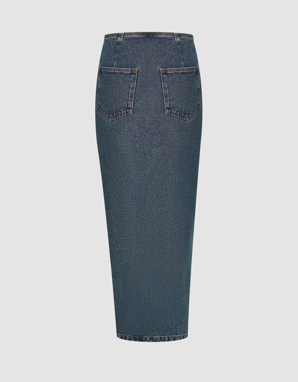 Split Midi Denim Skirt