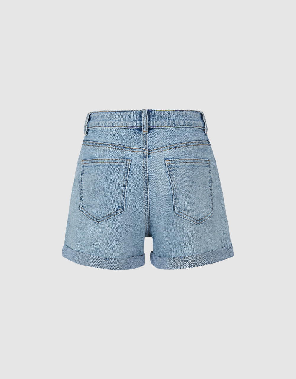 Roll Up Hem Denim Shorts