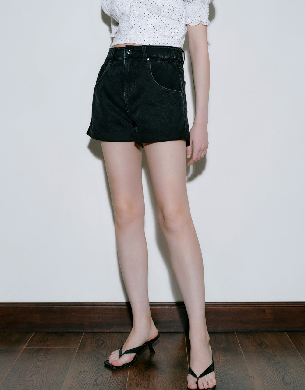 Roll Up Hem Denim Shorts