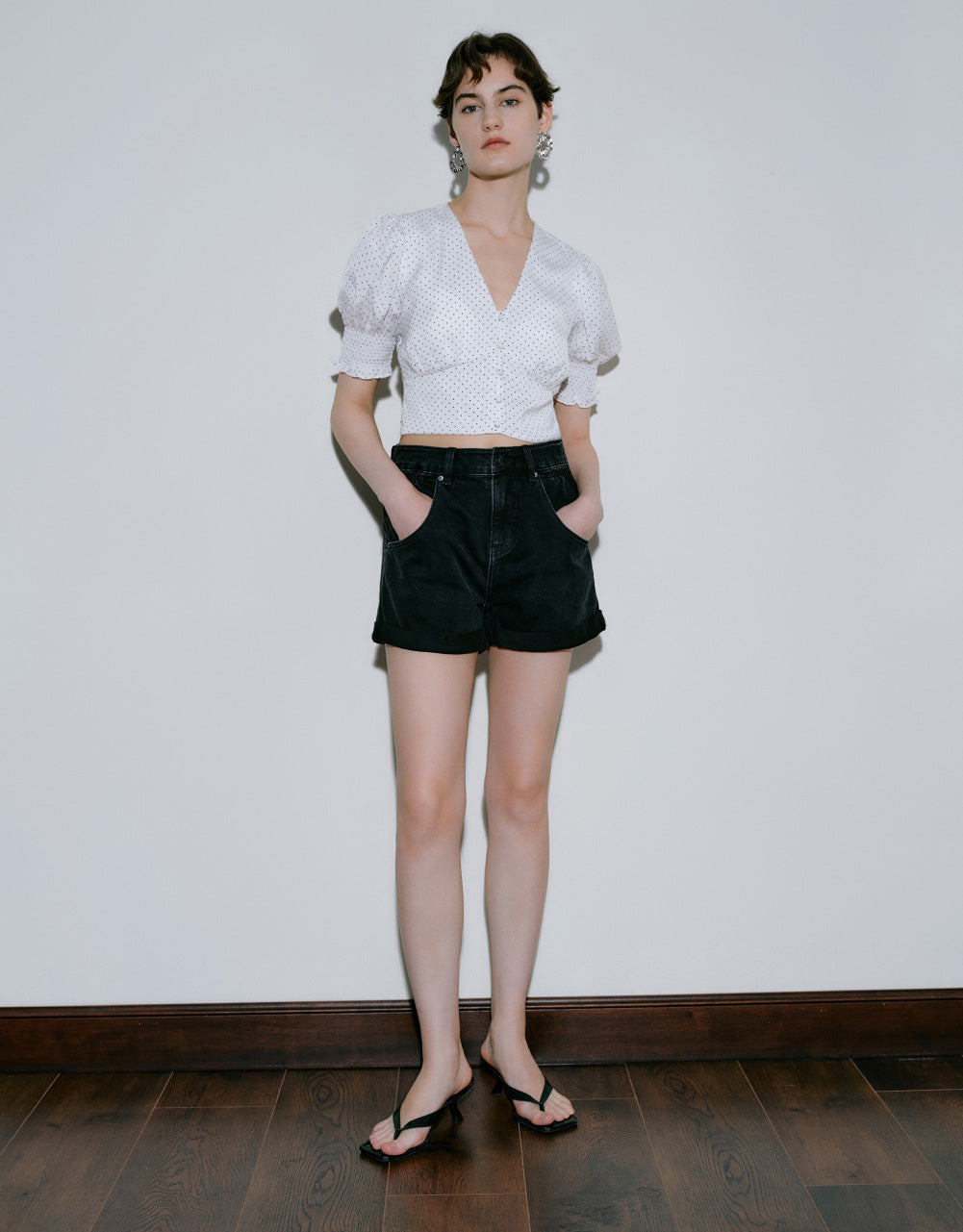 Roll Up Hem Denim Shorts
