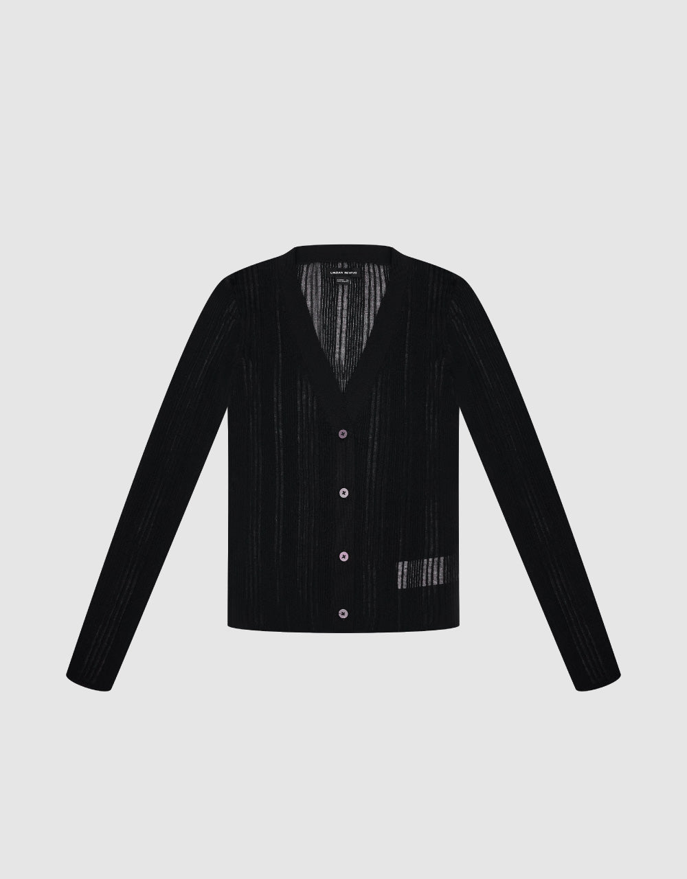 Standard Sleeve V-Neck Knitted Cardigan