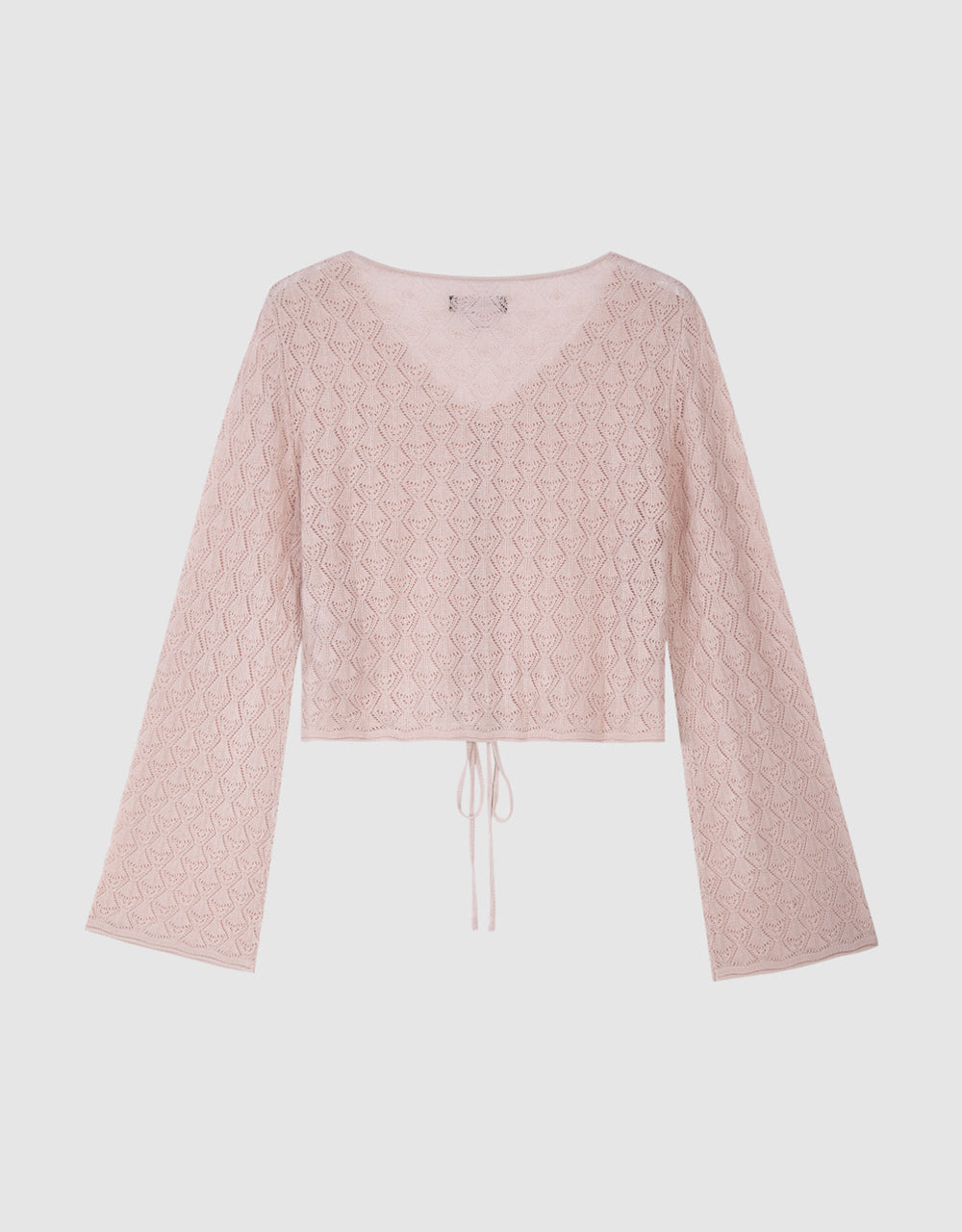 Lace Up Front V-Neck Knitted Top
