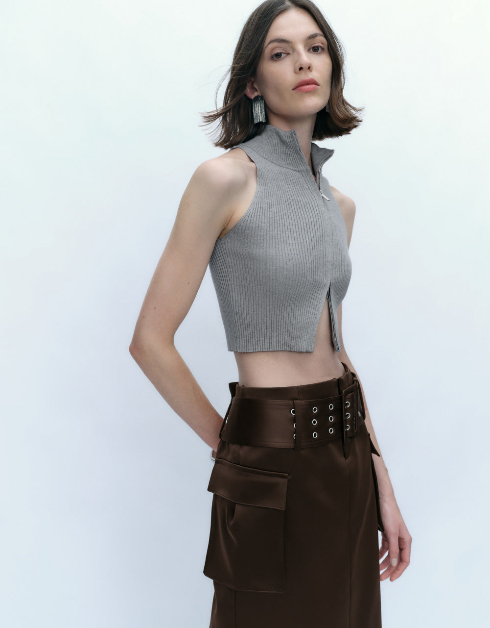 Sleeveless Knitted Cardigan