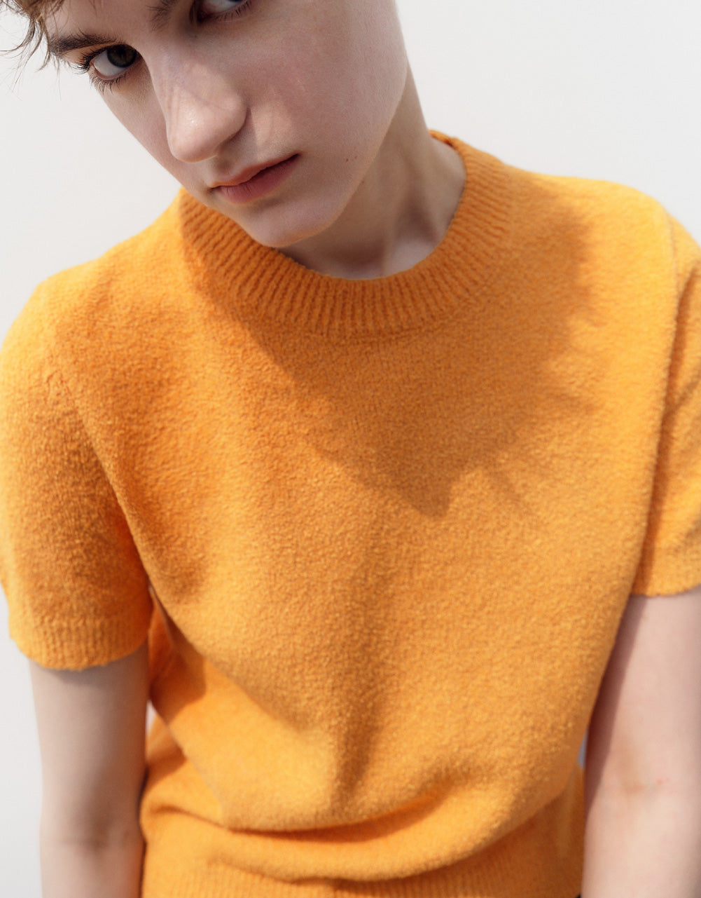Skinny Crew Neck Knitted T-Shirt
