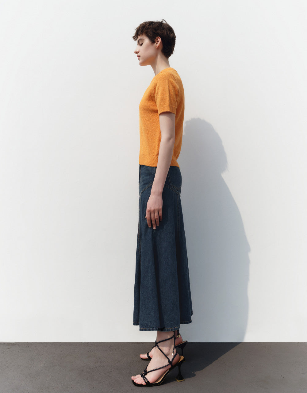 Skinny Crew Neck Knitted T-Shirt