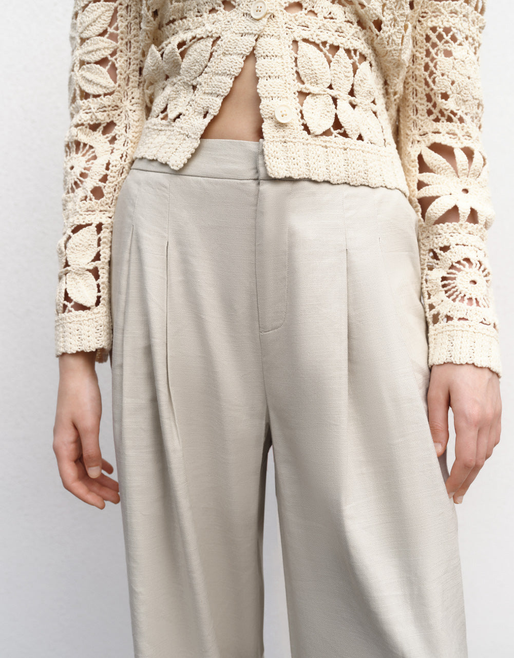 Woven Thin Wide-Leg Pants