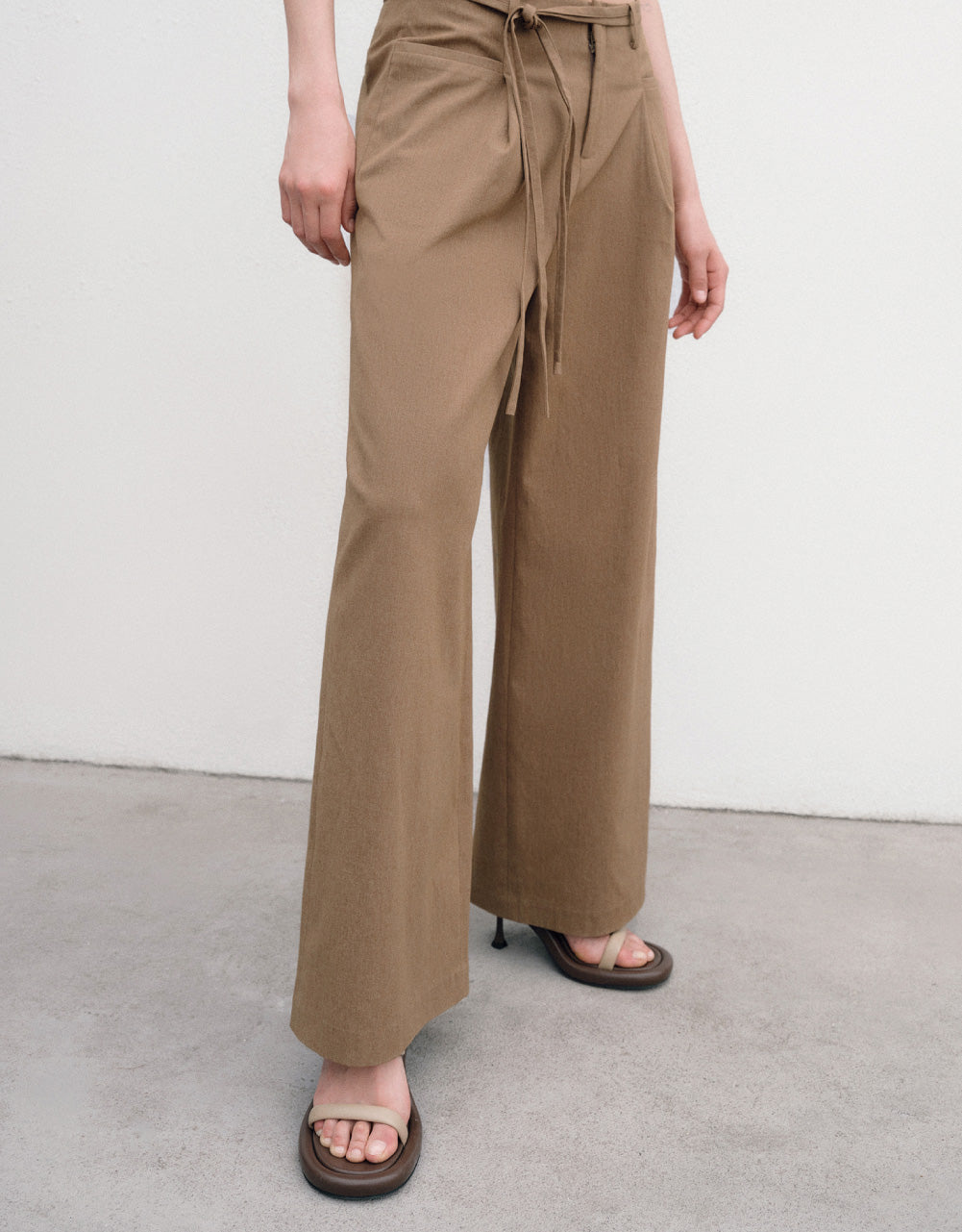 Wide-Leg Pants With Belt