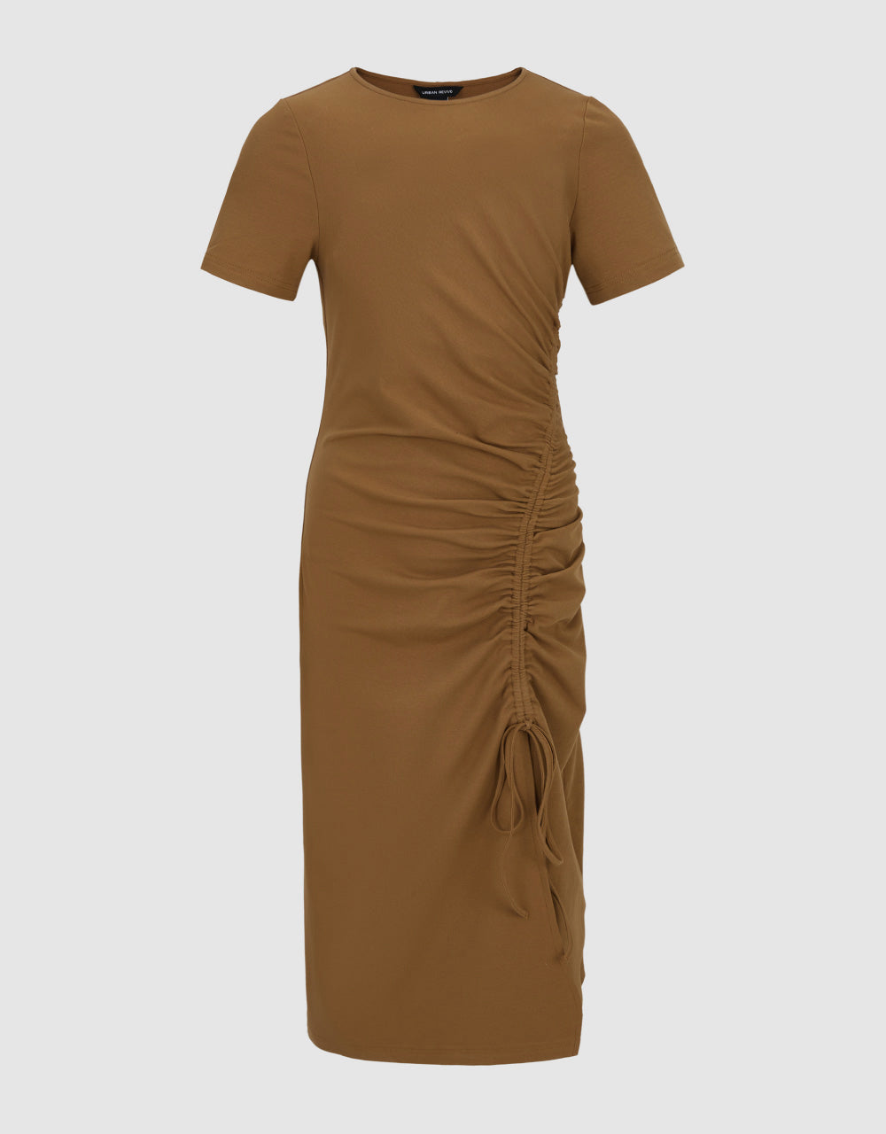 Lace Up Crew Neck Skinny Dress