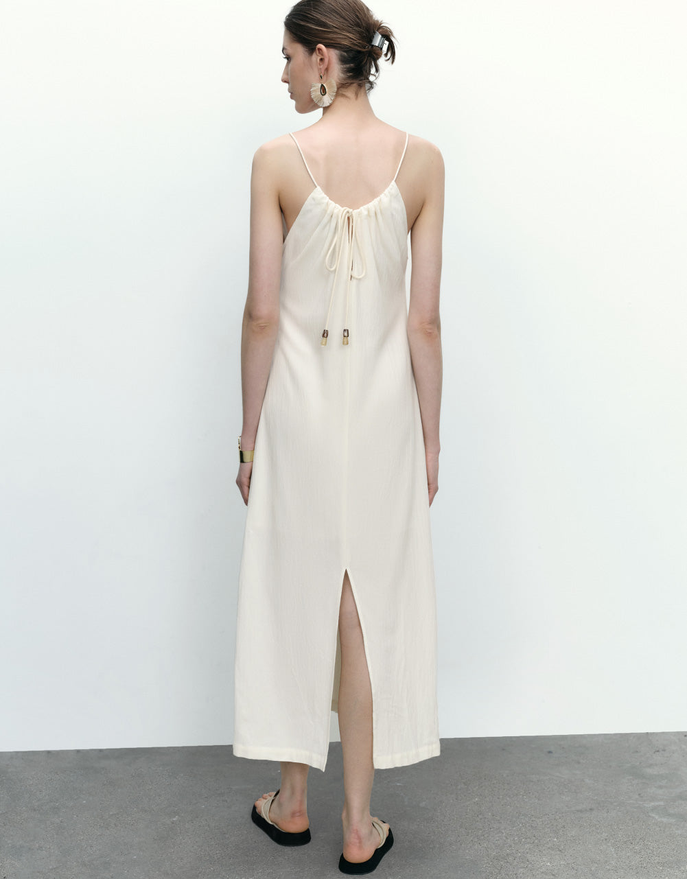 Textured Sleeveless A-Line Dress