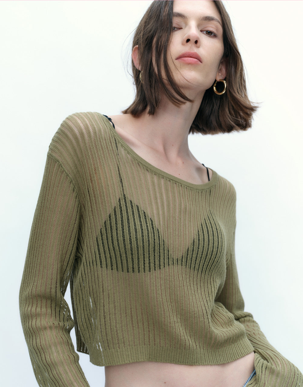 Thin Crew Neck Knitted T-Shirt