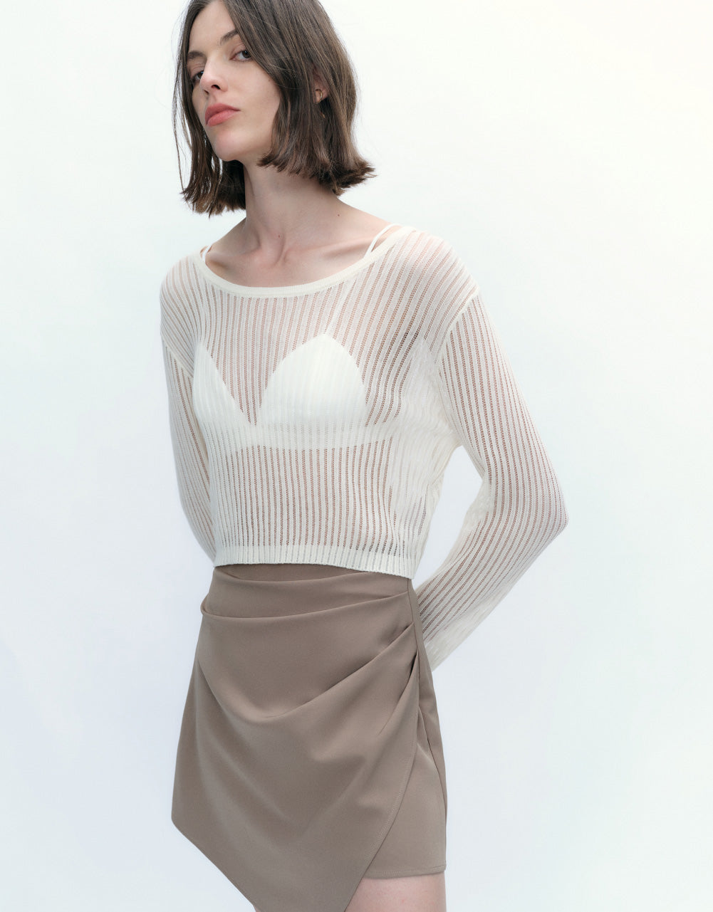 Thin Crew Neck Knitted T-Shirt