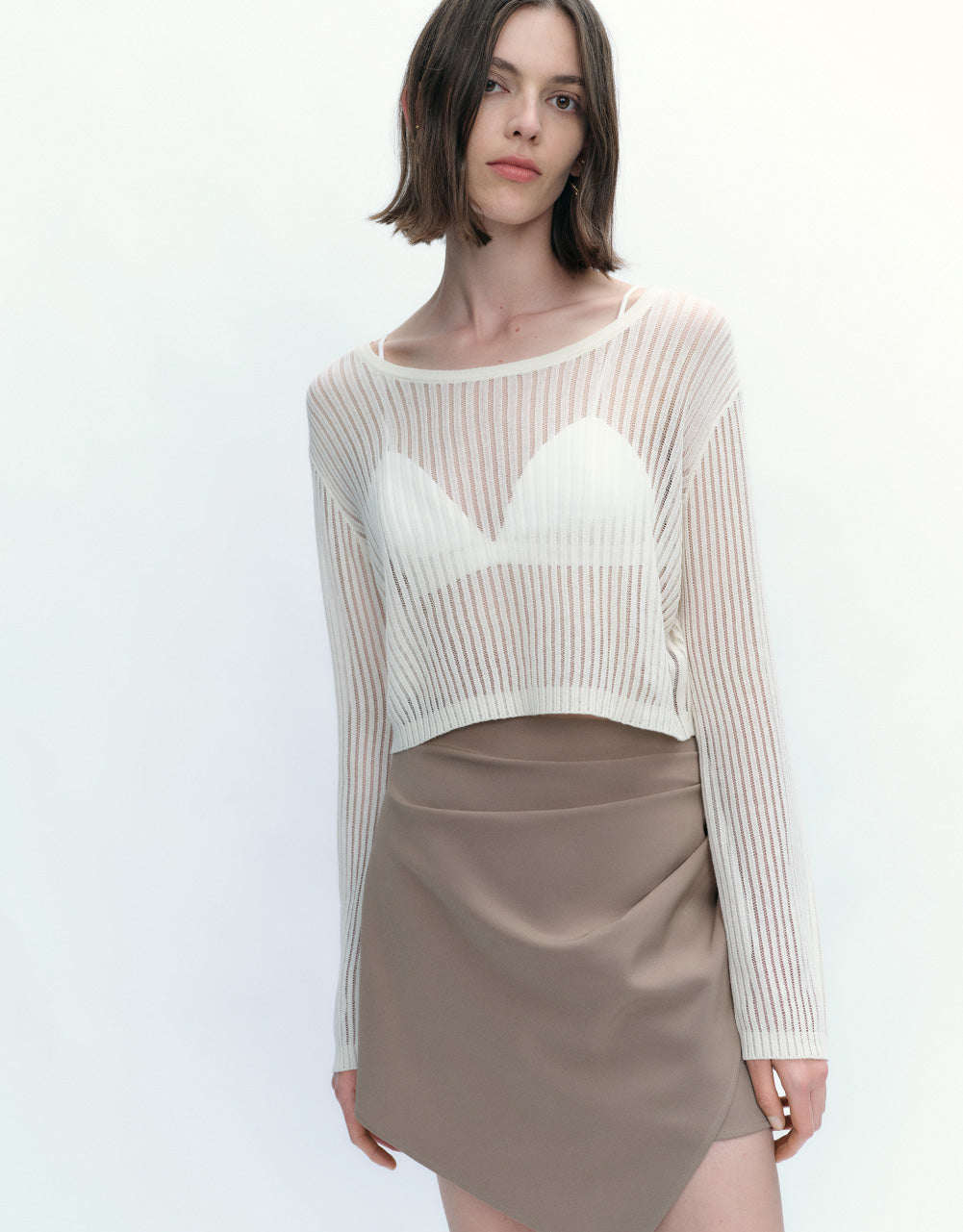 Thin Crew Neck Knitted T-Shirt