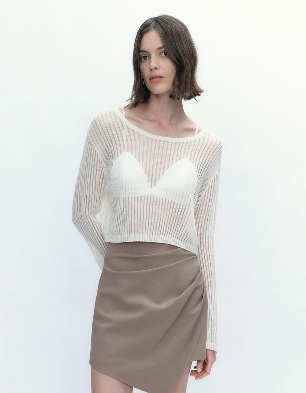Thin Crew Neck Knitted T-Shirt