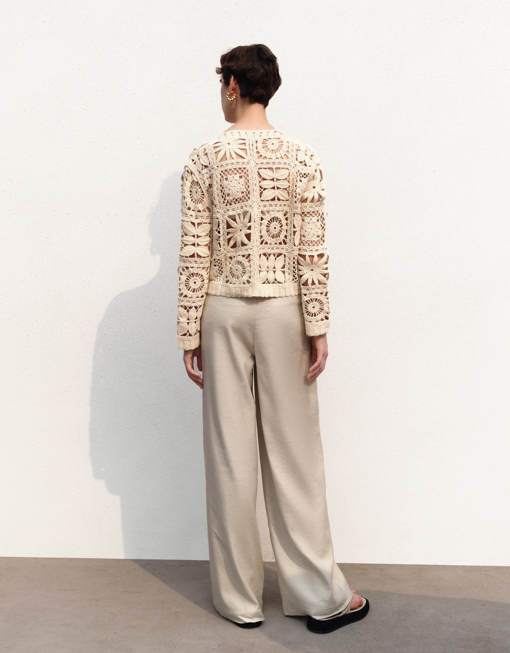 Straight V-Neck Knitted Cardigan