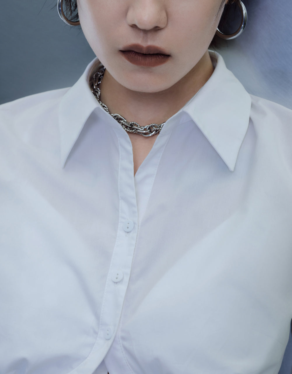Cropped Open Front Shirt