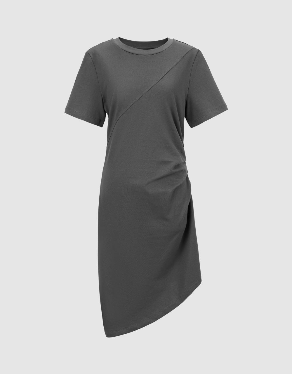 Asymmetic Crew Neck Skater Dress