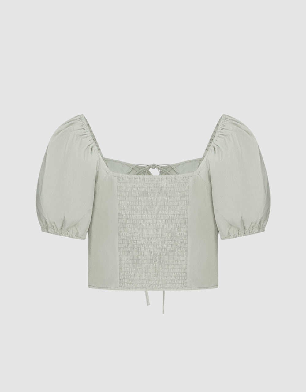 Tie Front Square-cut Collar Shirt