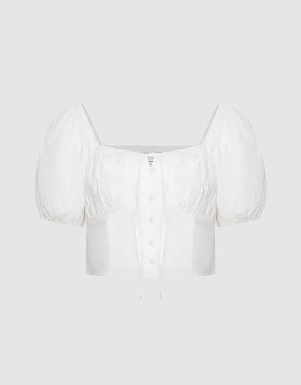 Tie Front Square-cut Collar Shirt