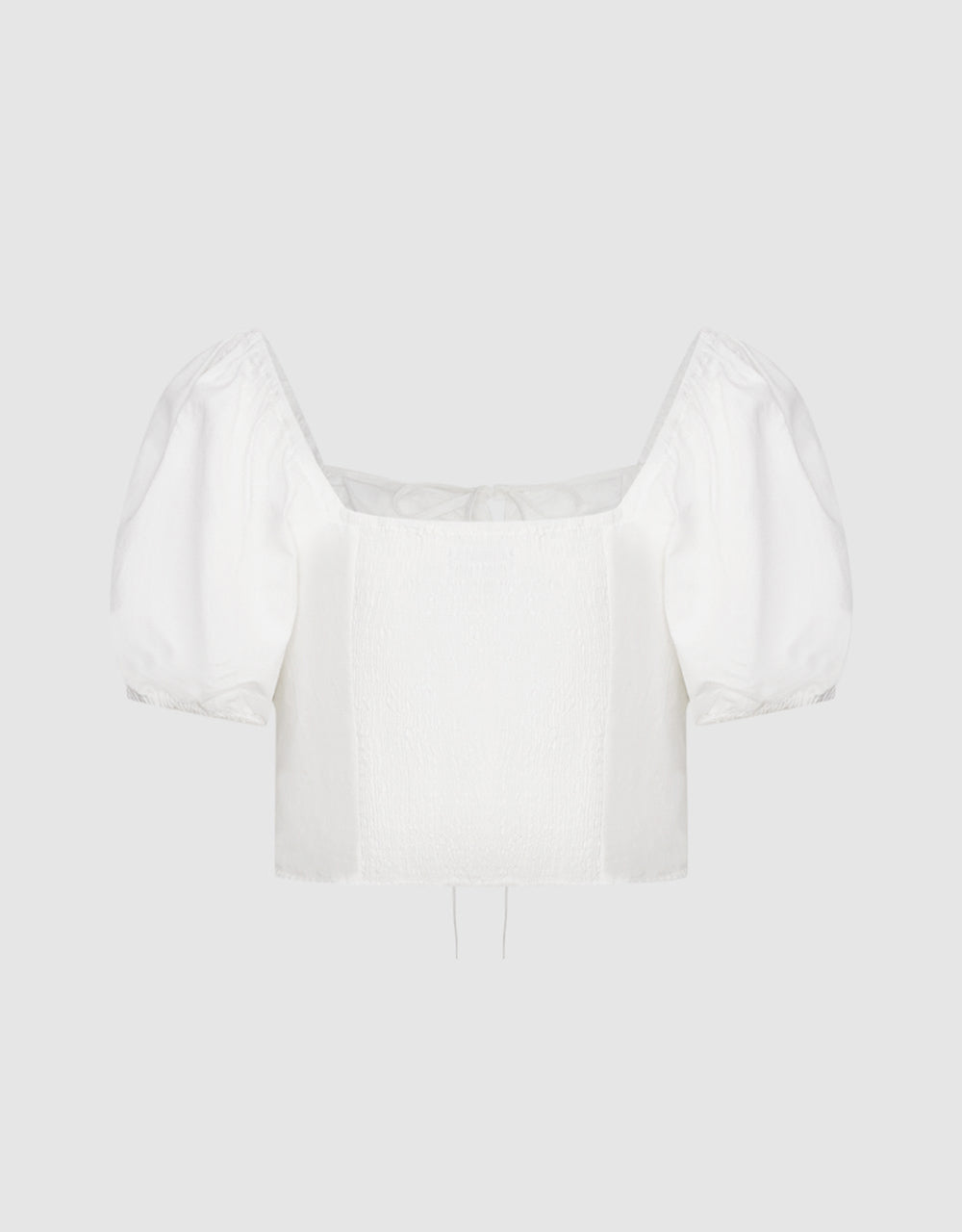 Tie Front Square-cut Collar Shirt