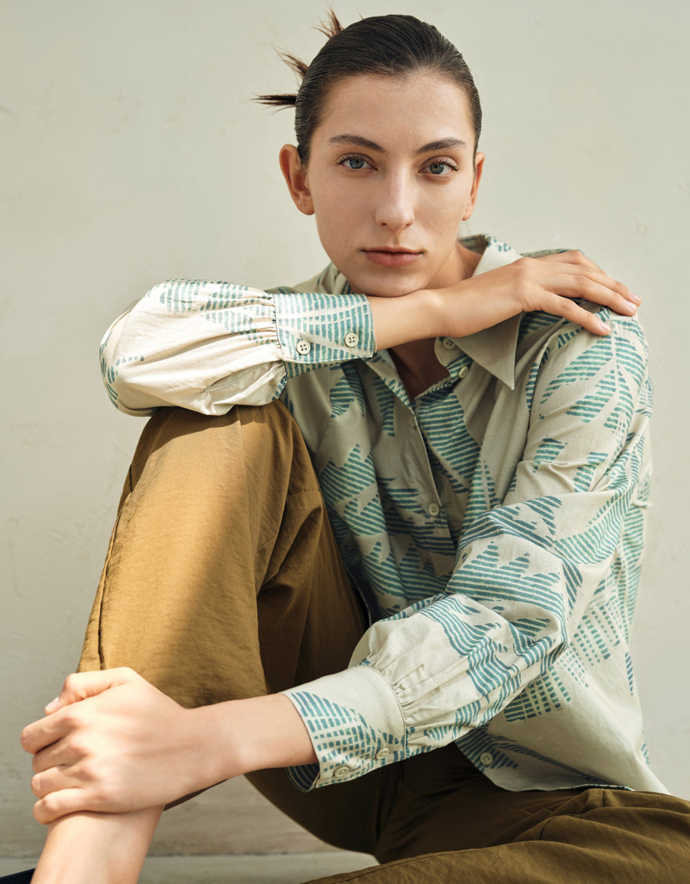 Printed Button Up Shirt