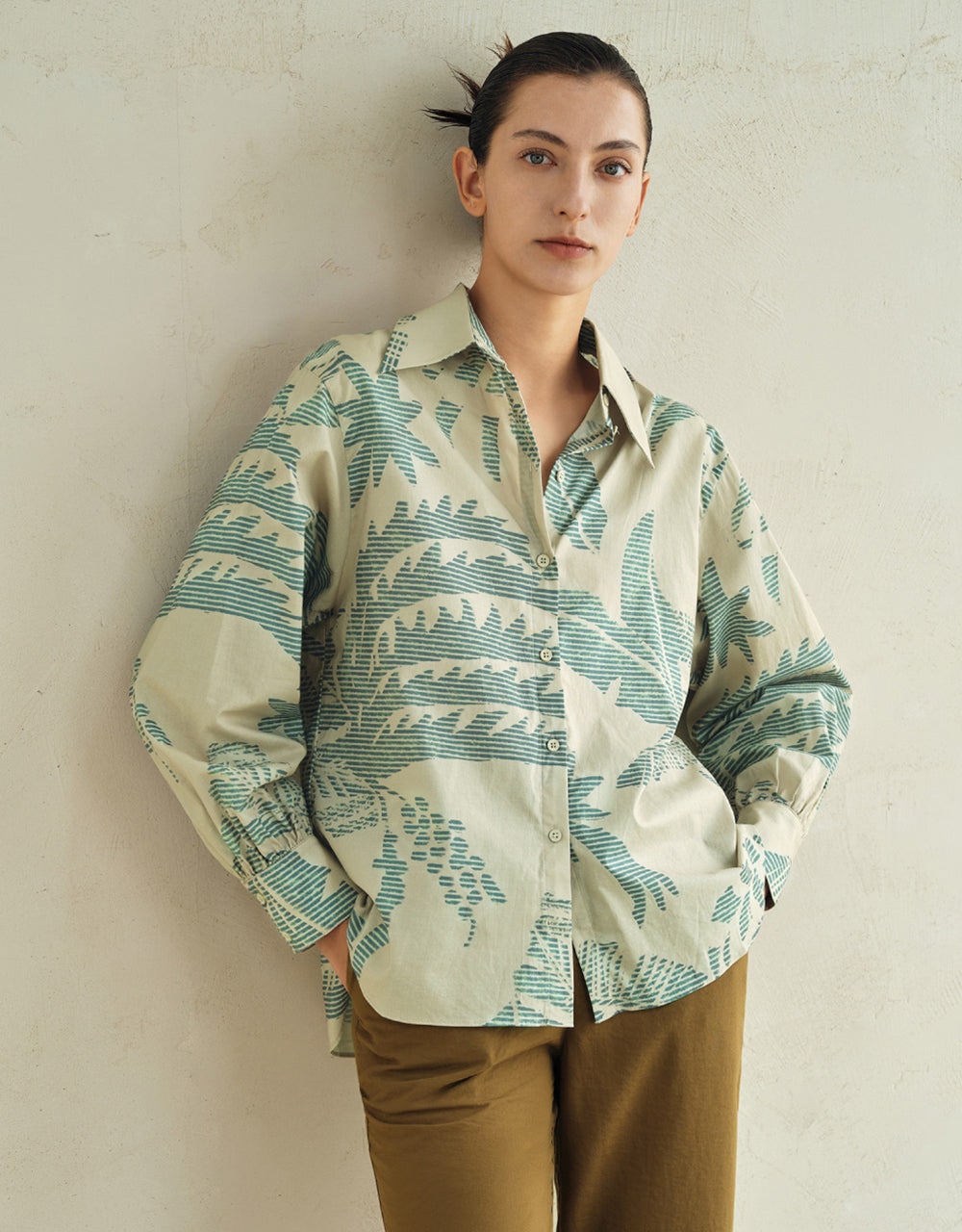 Printed Button Up Shirt