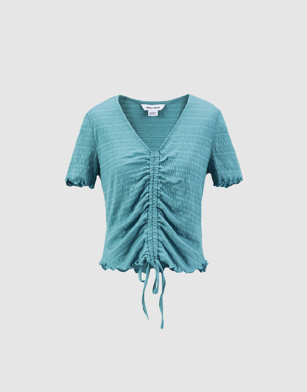 Lettuce Trim Shirred T-Shirt