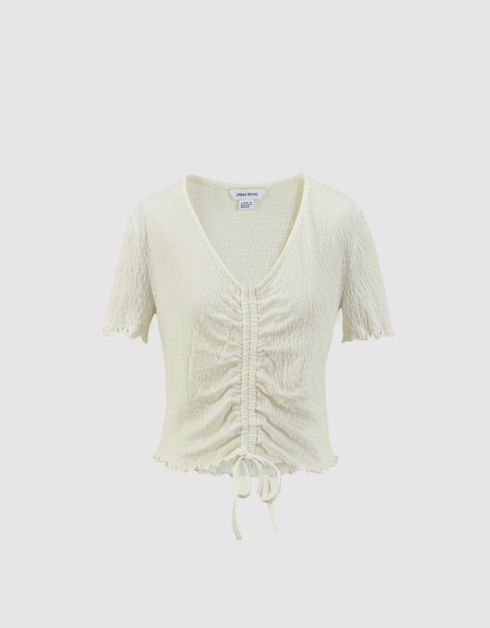 Lettuce Trim Shirred T-Shirt